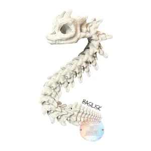 Fidget Basilisk - Snake Skeleton Posing Decor - Halloween Decor