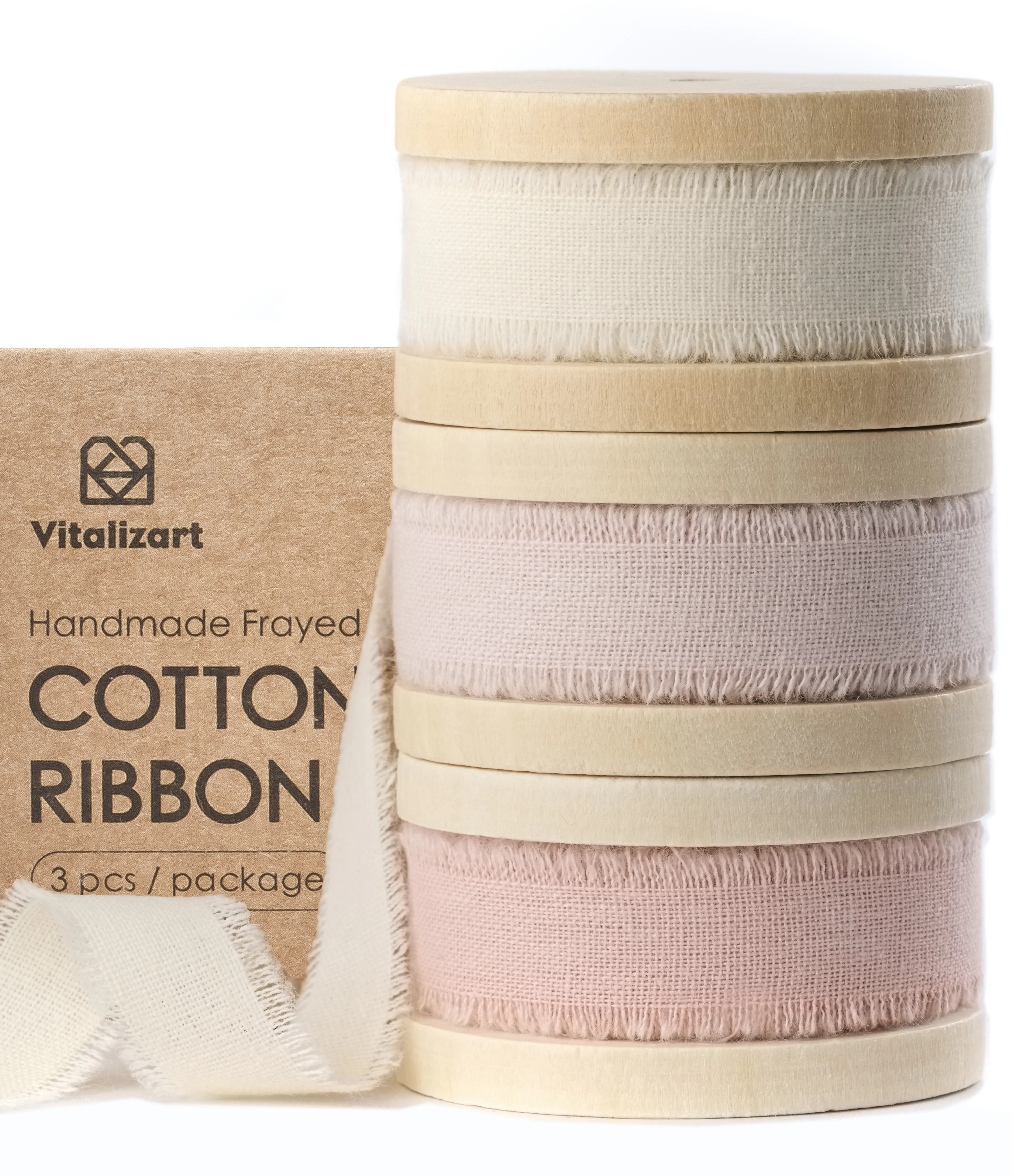 5/8 Inch x 21 Yd Assorted Cotton Ribbon Set, Handmade Frayed Fringe Ribbon for Gift Wrapping, Wedding Bouquets, Party DIY Decor, Vitalizart, dealsforyou, summerwins