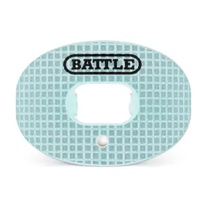 BATTLE "3D Diamond" Oxygen Football Mouthguard with Convertible Strap No Boiling Required Works with Braces Advanced Composite Absorber Shield
