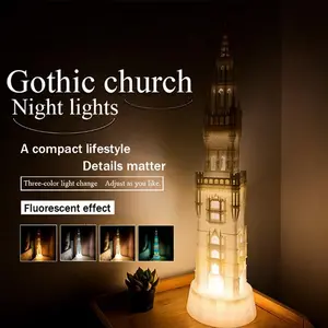 Glowing Church decorative Ornament | Ideal for bedside tables, desks, bookshelves, and fireplace mantels | Lighted version available | A must-have gift for friends