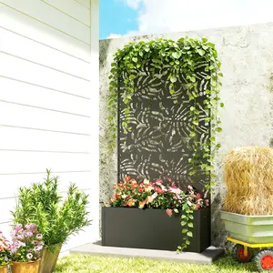 2 in 1 Privacy Screen and Climbing Trellis Planter 70.9 Inch High 110 lbs Capacity for Strawberries Mint Lettuce for Front Lawn Greenhouse Horticulture Class Assembly Required