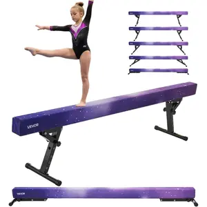 VEVOR 8FT Balance Beam for Kids, 200 - 350LBS Stable Support Gymnastics Floor Beam with Non - Slip Mat, Wood - Core/EVA Gymnastics Training Equipment with Anti - Slip Bottom Carry Bag for Home GymVEVOR Super Brand Day
