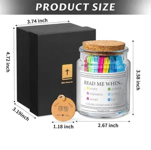 Bible Verse Jar, 1 Set Glass Scripture Prayer Jar, Room Decor, Bedroom Decor, Summer Express Emotions and Feelings Gift, Perfect for Church Holidays, School Supplies, Fall Decor