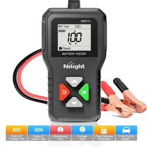 Nilight Car Battery Tester 6V 12V 24V Accurate Digital Auto Analyzer 100-2000 CCA Voltage SOH SOC Internal Resistance Test for Cars Trucks SUV ATV Boats Motorcycles Vehicle