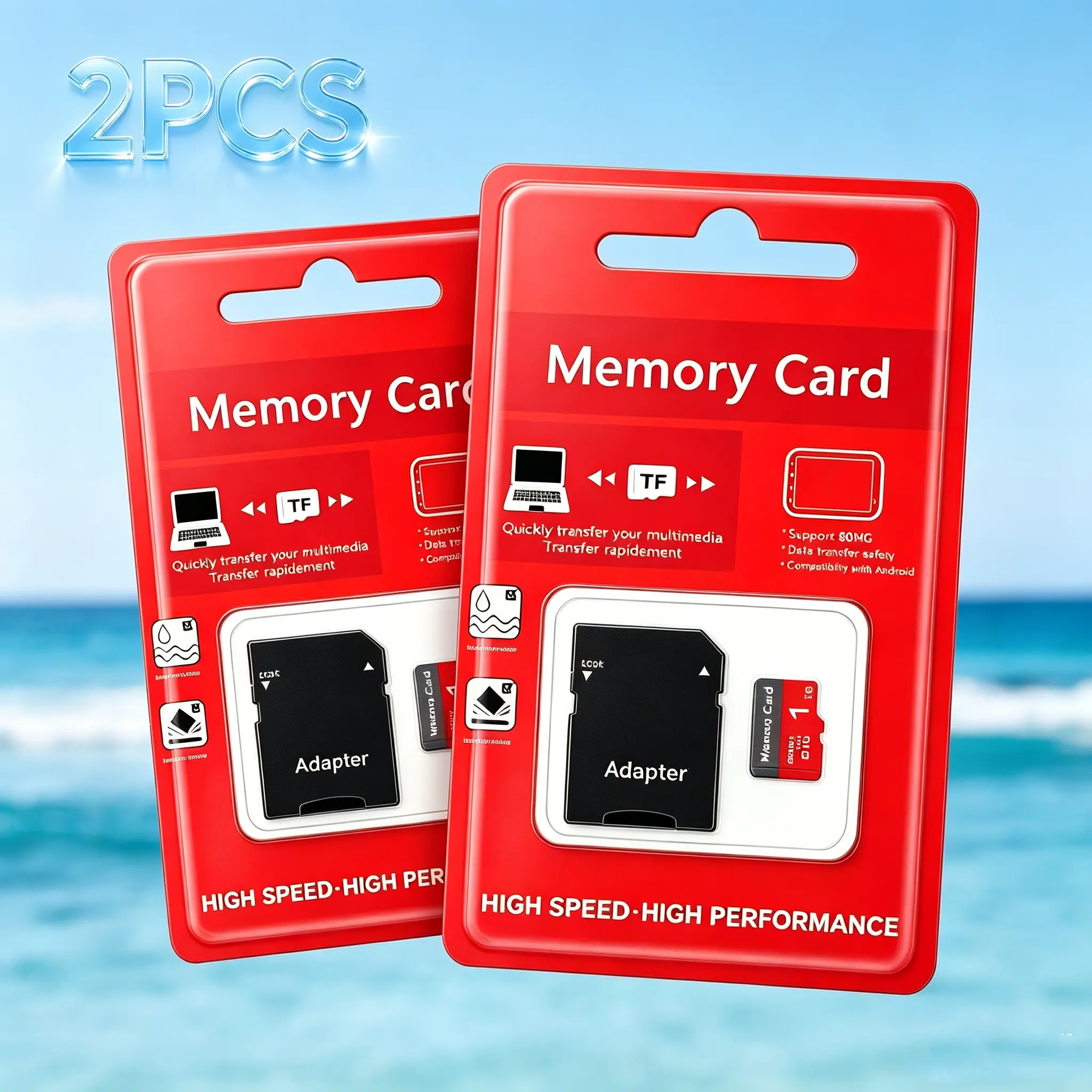 Micro SD Card for surveillance cameras, 1TB sd card for PC, 2 Sets Micro TF SD Cards for car audio, durable sd memory card & Microsdxc Card fit dash cams and mobile phones