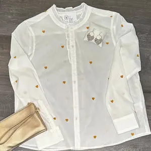 Dylan Heart Embroidered Blouse