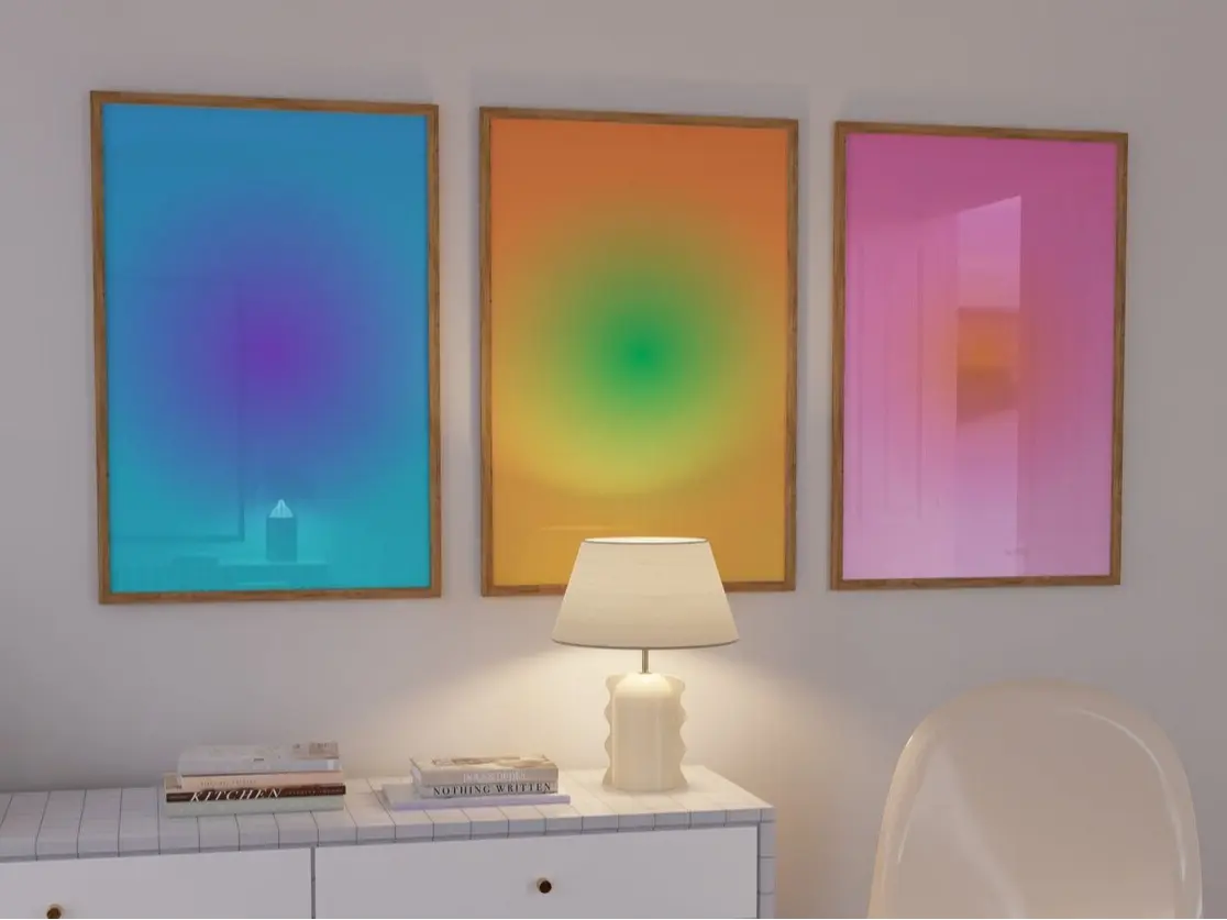 Set of 3 Positive Aura Posters, Spiritual Poster, Grainy Gradient, Gradient Print, Colourful Aura Poster, Trendy Wall Art, Y2K Wall Art