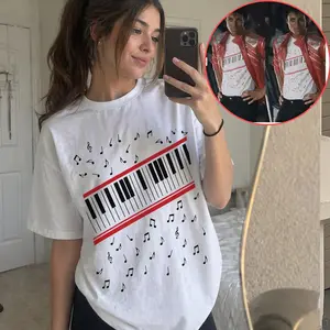 Michael J Beat It Piano Keys T-Shirt, King of Pop Music Tee Unisex, 2026 Michael Fan Gift, MJ Fan Outfit