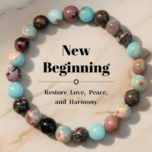 Emotional Healing & Heart Charm Balance Bracelet Heal Wounds with Rhodonite Stabilize Energy with Agalmatolite Perfect Self-Love Protection Vibrant Beads Harmonious Effect