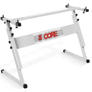 5 Core Keyboard Stand Adjustable 21 - 33" Z Style Metal Electric Piano Riser 330Lb Capacity Foldable
