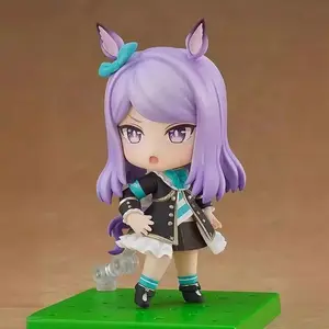 10cm Umamusume Mini Figure Set, Cute Anime Race Girl Statues w/ Base, Desktop Collectible for Fans - 6pcs