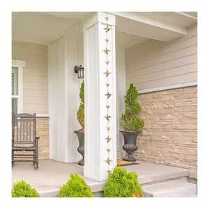 Glitzhome 8.5 Ft Faux Copper Patinaed Hummingbird Rain Chain