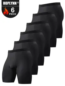 HOPLYNN  6  PACK Compression Shorts Men Performance Sports Workout Athletic Running Underwear Shorts Spandex