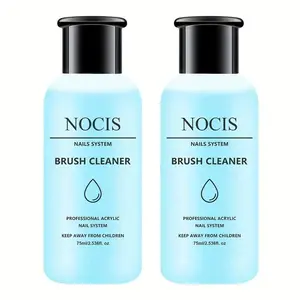 Acrylic Nail Brush Cleaner Cleanser, 2 Counts/box Professional Gel & Brush Shampoo for Manicure Care, Nail Polish Remover for Beginners