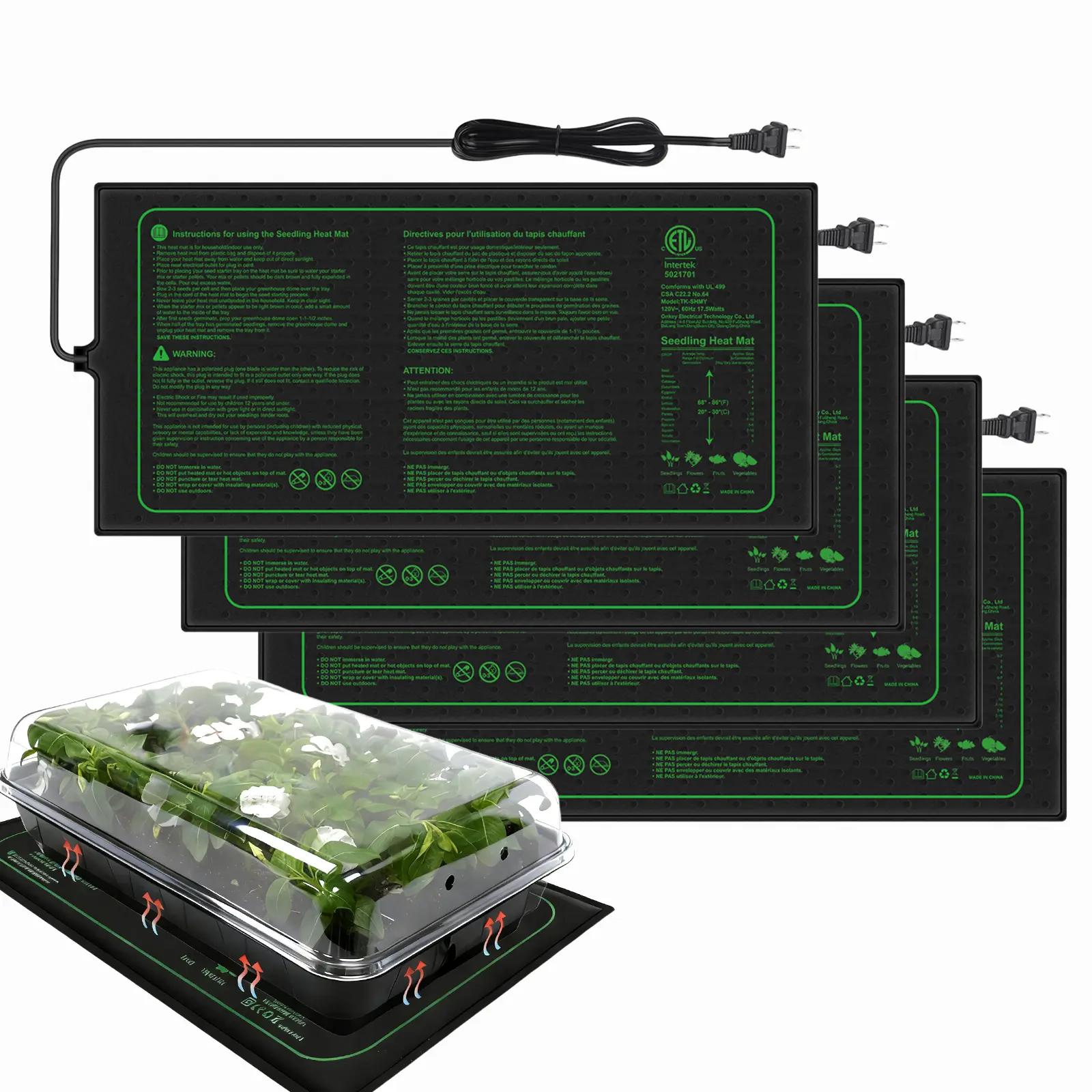Winter protection for outdoor plants, indoor mini greenhouses, plant heating mats, greenhouse heaters, seedling mats, eco-bottle supplies, greenhouse accessories, thermostats, waterproof and durable, pressure-point technology, wrinkle-free Fleece Pad with