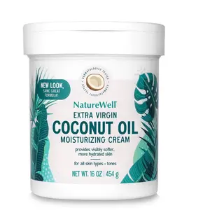 NatureWell Extra Virgin Coconut Oil Moisturizing Cream 16 oz Hydrating Skin Bath & Shower Body Care