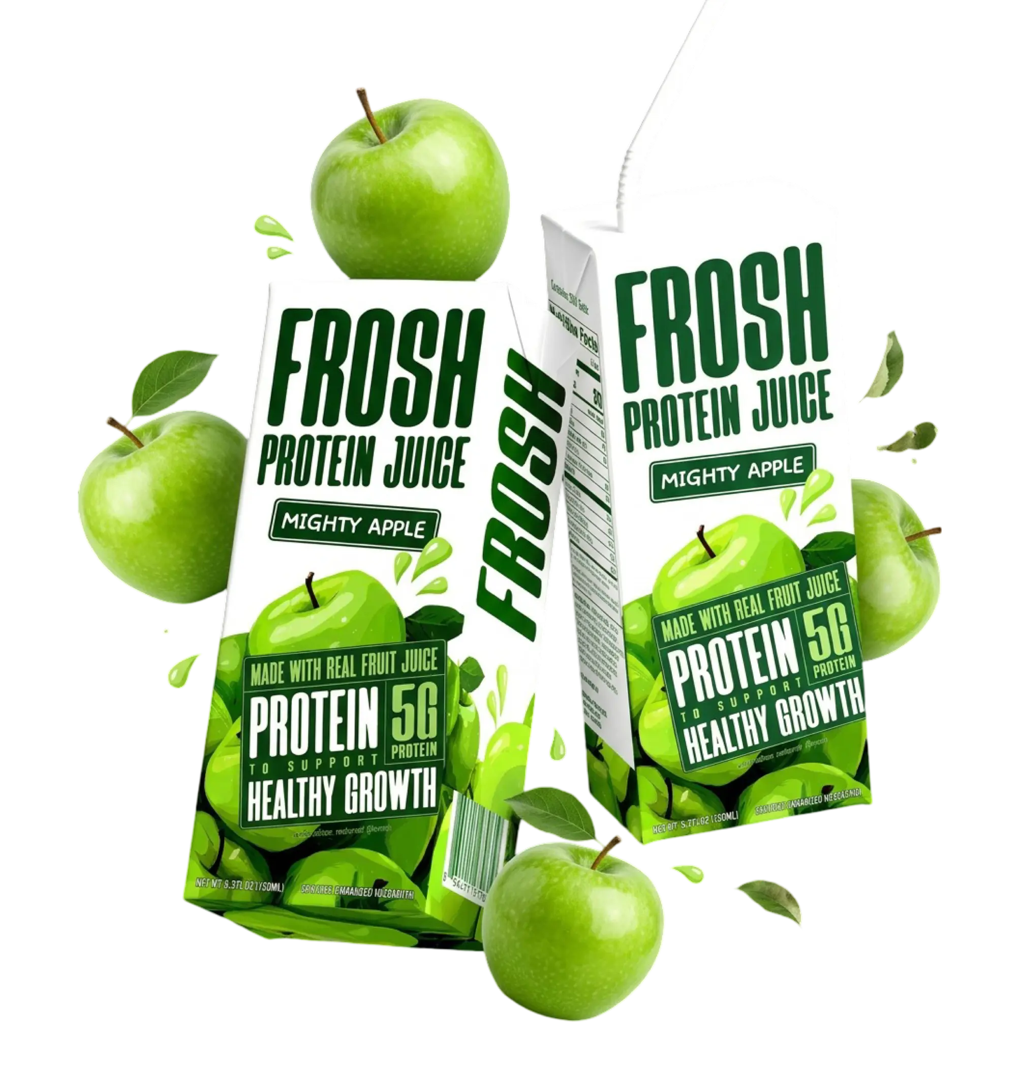 Frosh Protein Juice - Mighty Apple - 6-Pack, Apple Juice Drink with 5g Protein, Vitamins & Zinc