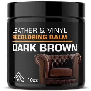 FORTIVO Leather Recoloring Balm 10 Oz Color Restorer for Couches and Car Seats, Leather Scratch Remover and Dye, 10 oz Household Home Goods Leather Wet-Dye Paint Vinyl