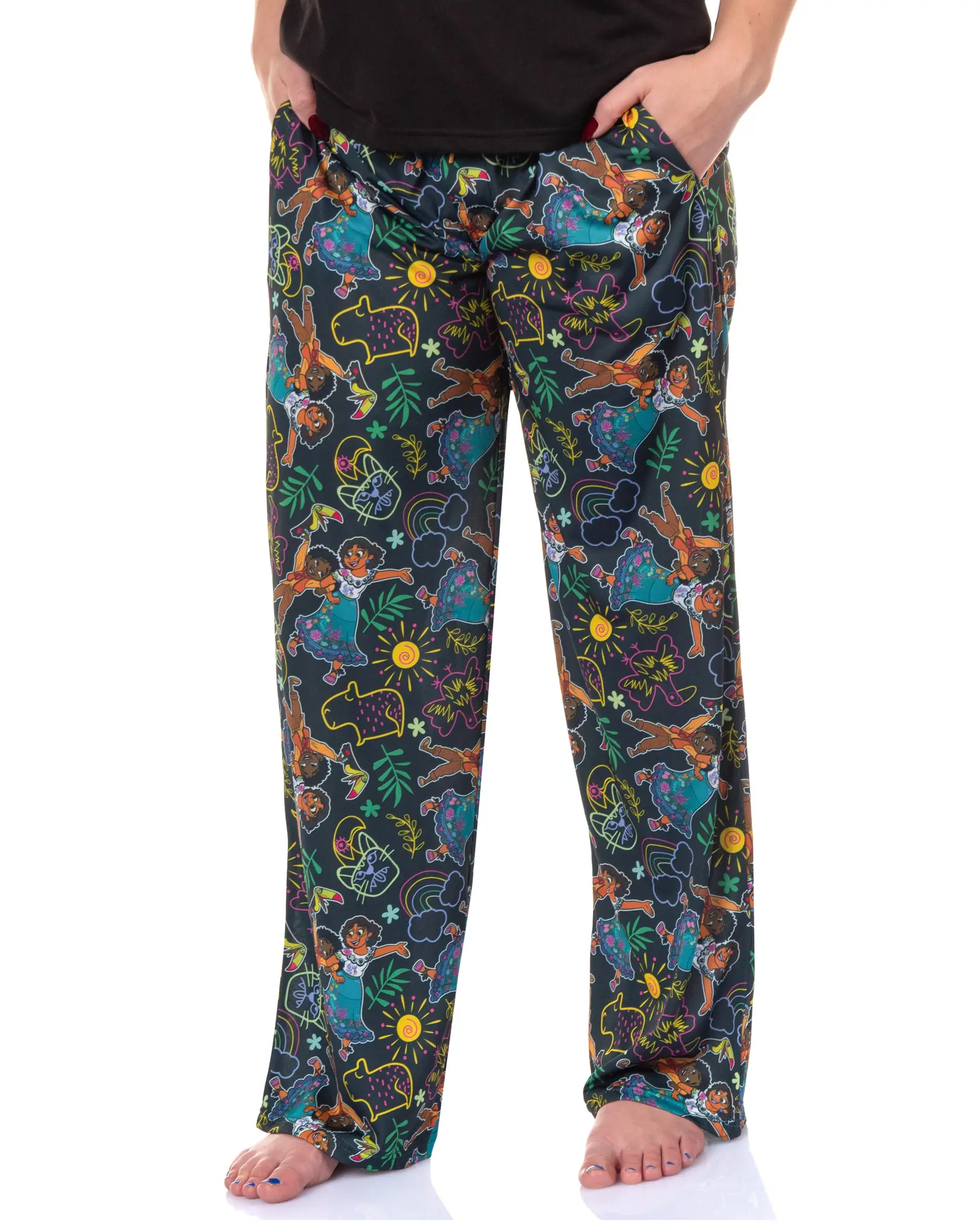 Disney Women's Encanto Allover Character and Drawings Lounge Pajama Pants, Cute, Everyday