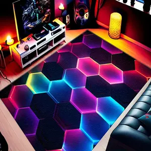 Colorful Gaming Pattern Printed Rug, Home Decor Carpet, Living Room Large Mat, Sofa Pad, Door Mat, Coffee Table Mat, Bedroom Rug