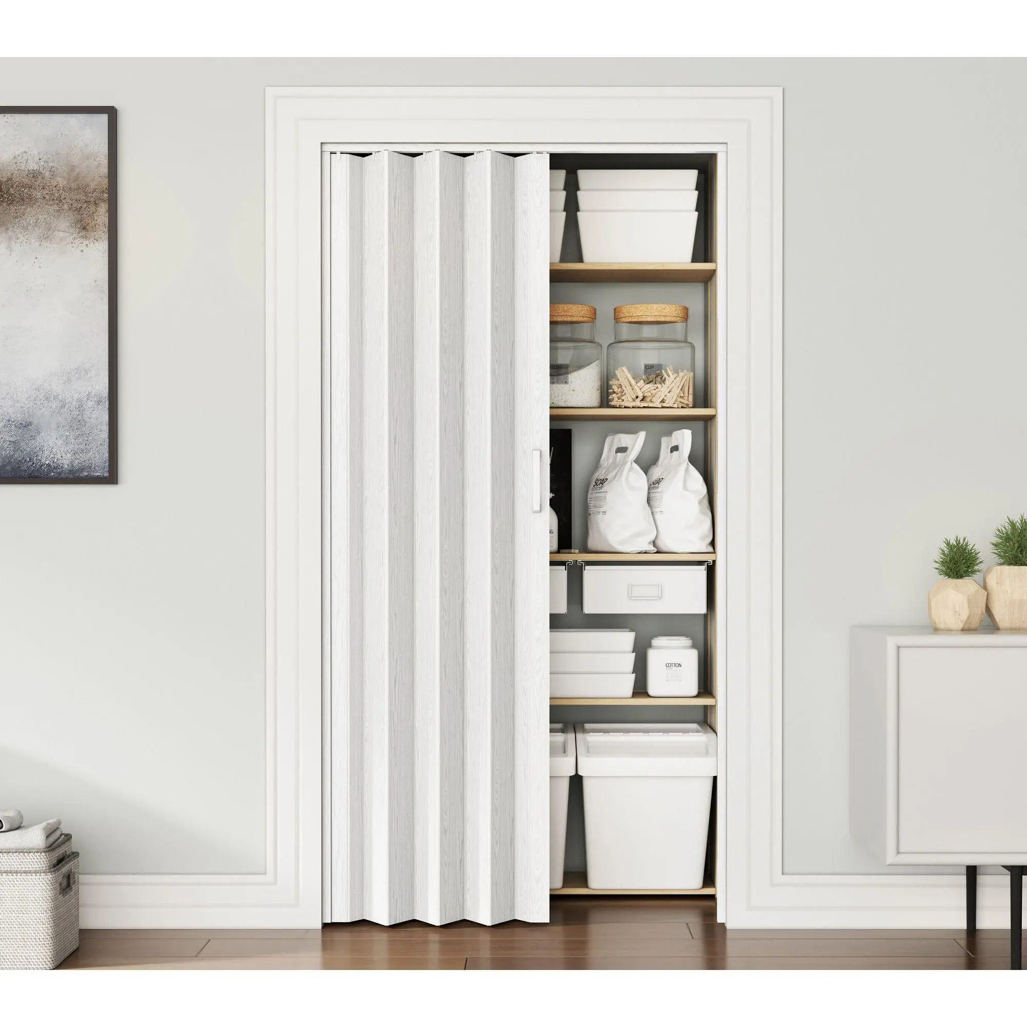 Techni Home Studio Series 48"W PVC Foldable Accordion Doors Techni Home Studio Series 48"W PVC Foldable Accordion Doors