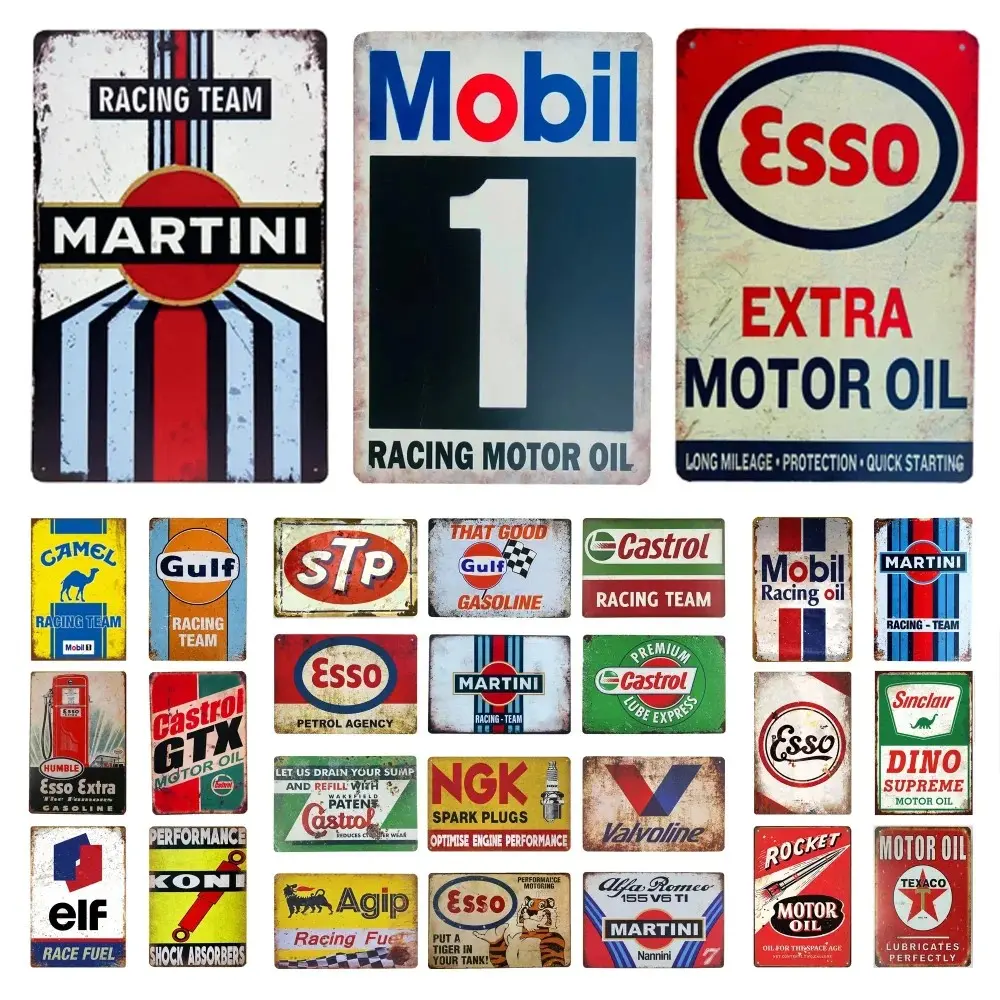 12x8 in Vintage Esso STP Metal Motor Oil Gas Sign - Iron Painting Plaque, Home Sign Wall Decor, Vintage Room Decor, Heritage-Inspired Collectible for Man Cave, Cafe Interiors