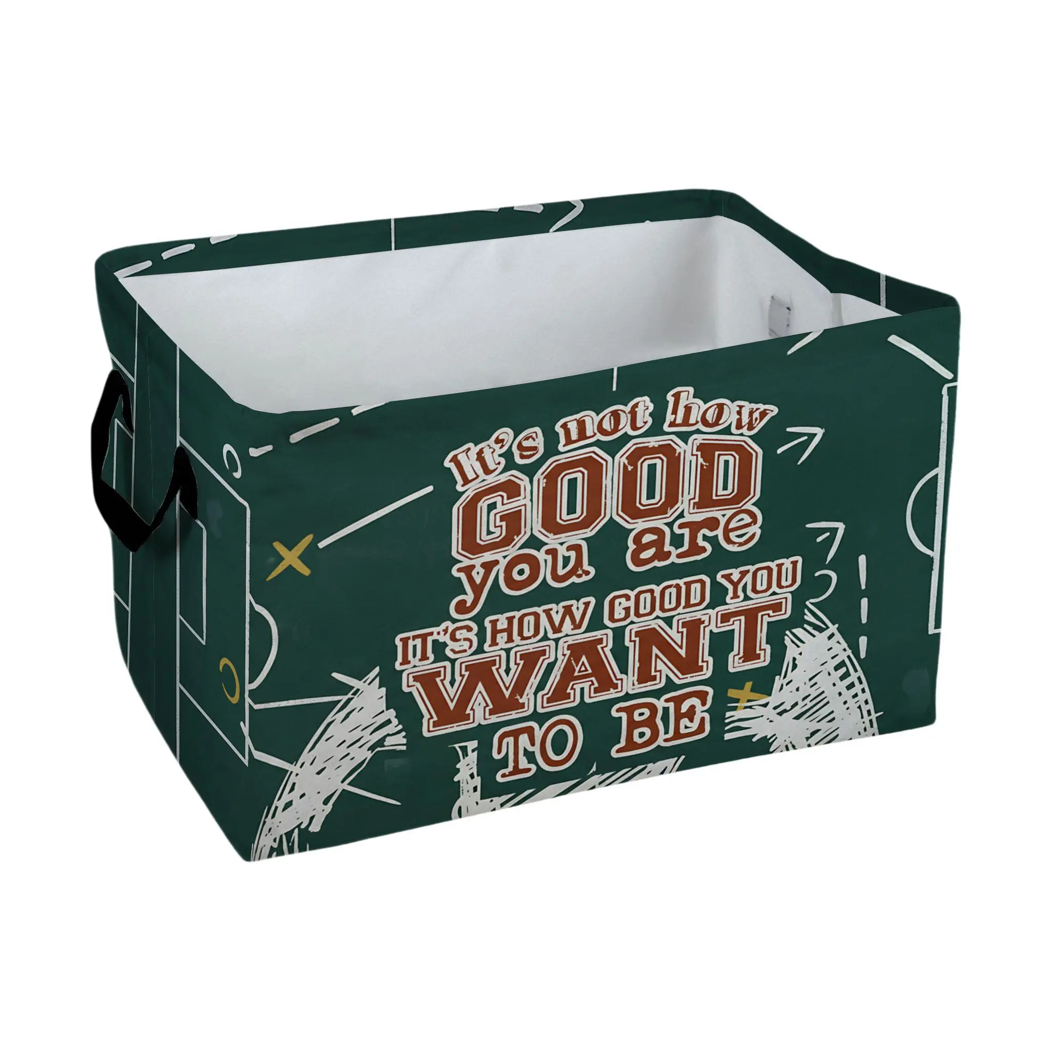 Motivational Sports Quote Pattern Storage Baskets Storage Boxes Home Decor Storage Clothes Organization Holiday Gifts， Laundry Hamper， Car Storage Basket Camping Picnic， Shelf Baskets， Organizer For Toys， Books， Laundry Baskets