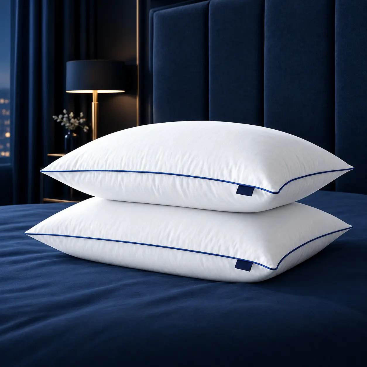 Hotel Style Quality Pillows for Sleeping - Premium Microfiber Standard Pillows, Plush High-Loft Fiber-Fill, Soft Breathable Gusseted, Neck Support Bedding for Back & Side Sleepers, Home Use
