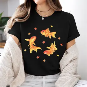 Y2K Goldfish Star Aesthetic T-Shirt - Grunge Beachy Tee - Retro Cool Vintage Top