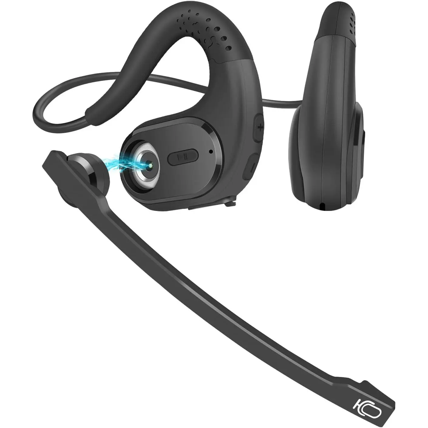 Trucker Bluetooth Headset, Bluetooth Open Ear Headset with MicOpen Ear Headphones with Detachable Noise Cancelling Mic, Wireless V5.3 Computer Headset with Boom Mic for Skype Zoom Face Time
