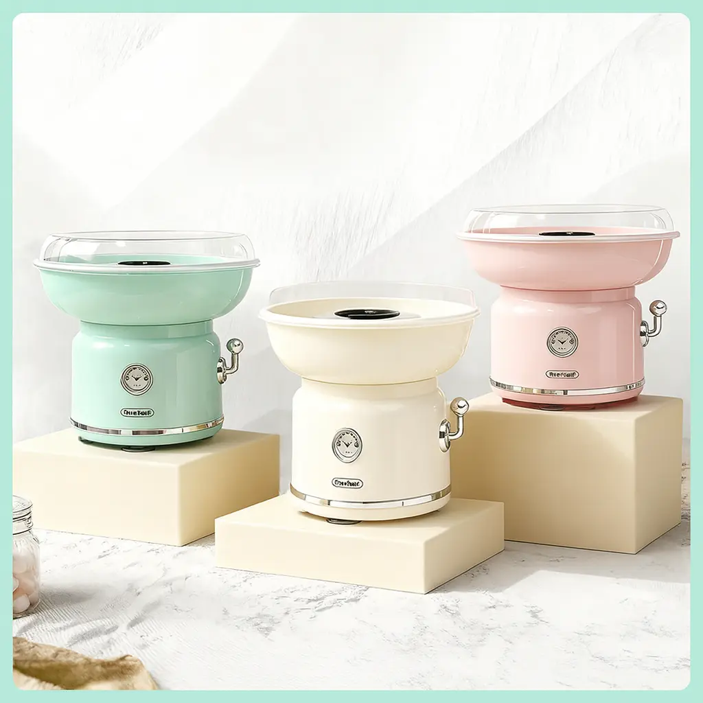 LIVEFULL Cotton Candy Machine – Home Maker with 6 Flavors & 6 Sticks for Kids Fun, Family Parties, Kitchen Fun, Christmas Gift, US Type, Quick & Easy