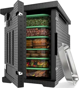 OEDRO EPP Insulated Food Pan Carrier, 95 Qt Hot Box for Catering w/Stainless Steel Pan, Catering Food Warmer for 6 Full-Size Pans for Restaurant Family Gathering, Lightweight, High Performance