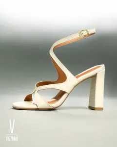 Vizzano Strappy Snake Pattern Heel Sandals – Elegant High Heel for Summer 2025 Buckle Footwear Classic Girl Women Ballroom Stylish