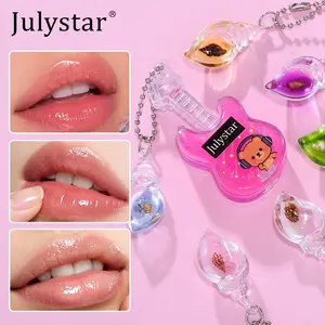 Guitar-Shaped Lip Gloss, Sheer Dewy Finish, Moisturizing and Non-Sticky, Layering-Friendly, Perfect for Festival Photos