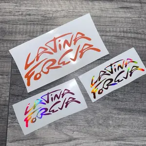 Latina Foreva Decal - Vibrant Rainbow and Orange Text Design for Personalization and Style