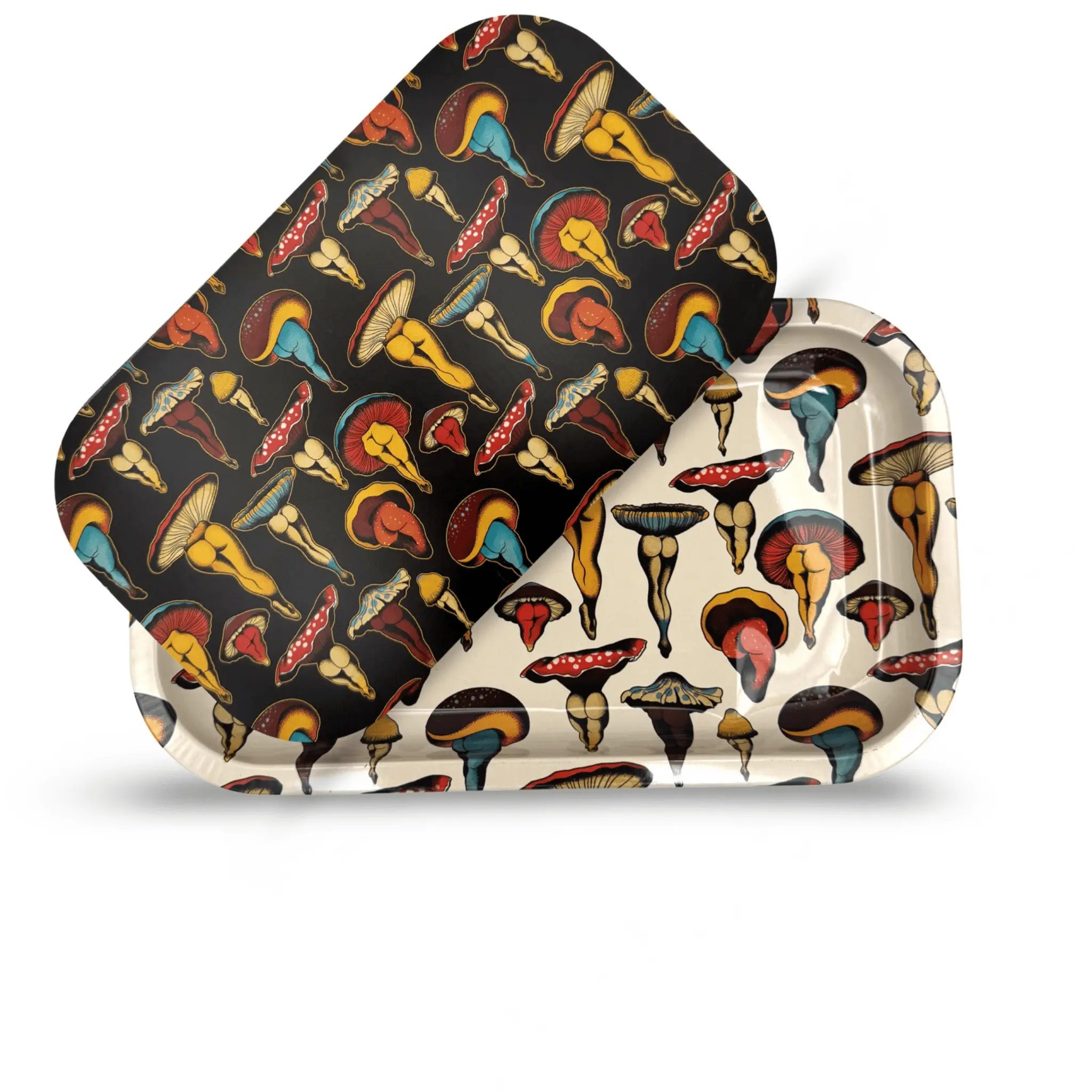 Rolling Tray with Magnetic Cover - Shroom Booties by Cecilia Granata