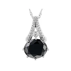 JTV Black and White Cubic Zirconia Rhodium Over Brass Pendant With Chain 11.84ctw