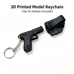 Hot Selling EDC Collectible 3D Printed Pistol & Holster Quick Release Keychain Set,Daily Carry Pocket Outdoor Belt Clip,Portable Multi-Functional Durable Fashion Men Accessory,Unique Birthday Chris