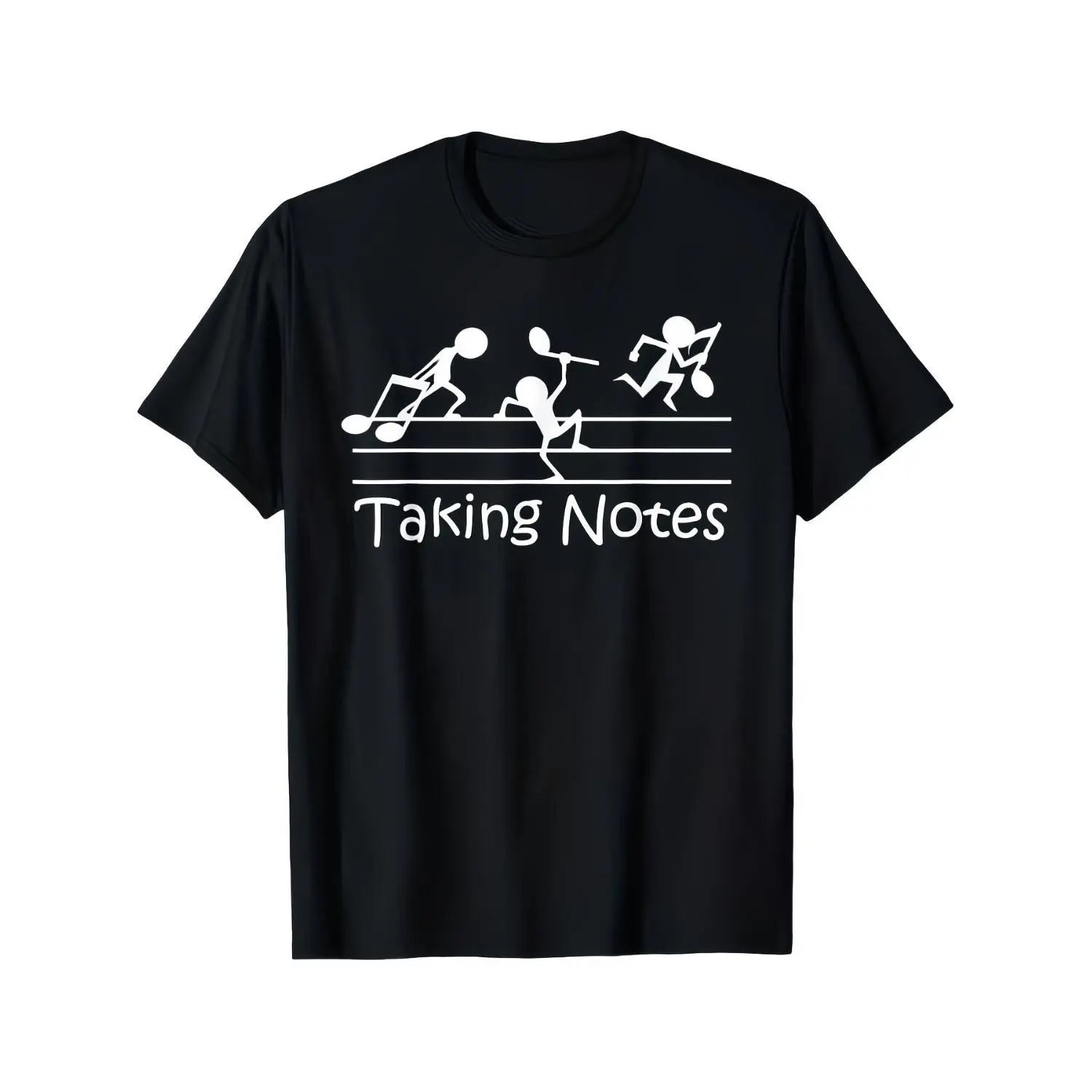 Women's Casual Short-Sleeve Round Neck Graphic T-Shirt - Vintage Music Notation Print, Treble Clef, Time Signatures, Breathable Normal Type Fabric, Machine Washable, Ideal for Musicians, All Seasons Top