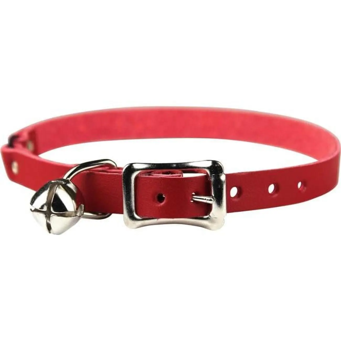 Leather Brothers 3952-RD 0.37 x 8-12 in. Signature Leather Safety Stretch Cat Collar, Red
