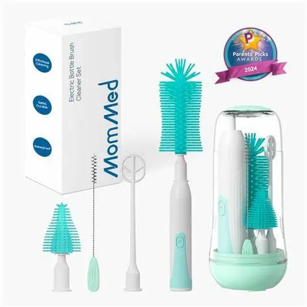 MomMed Bottle Cleaning Brush, Baby Bottle Brush Cleaner Water Bottle Cleaning Kit, Nipple Brush Pacifier Cleaner Straw Cleaner Brush for Newborns,4 Packs Set scrubbing brush travel bottlebrush Smart
