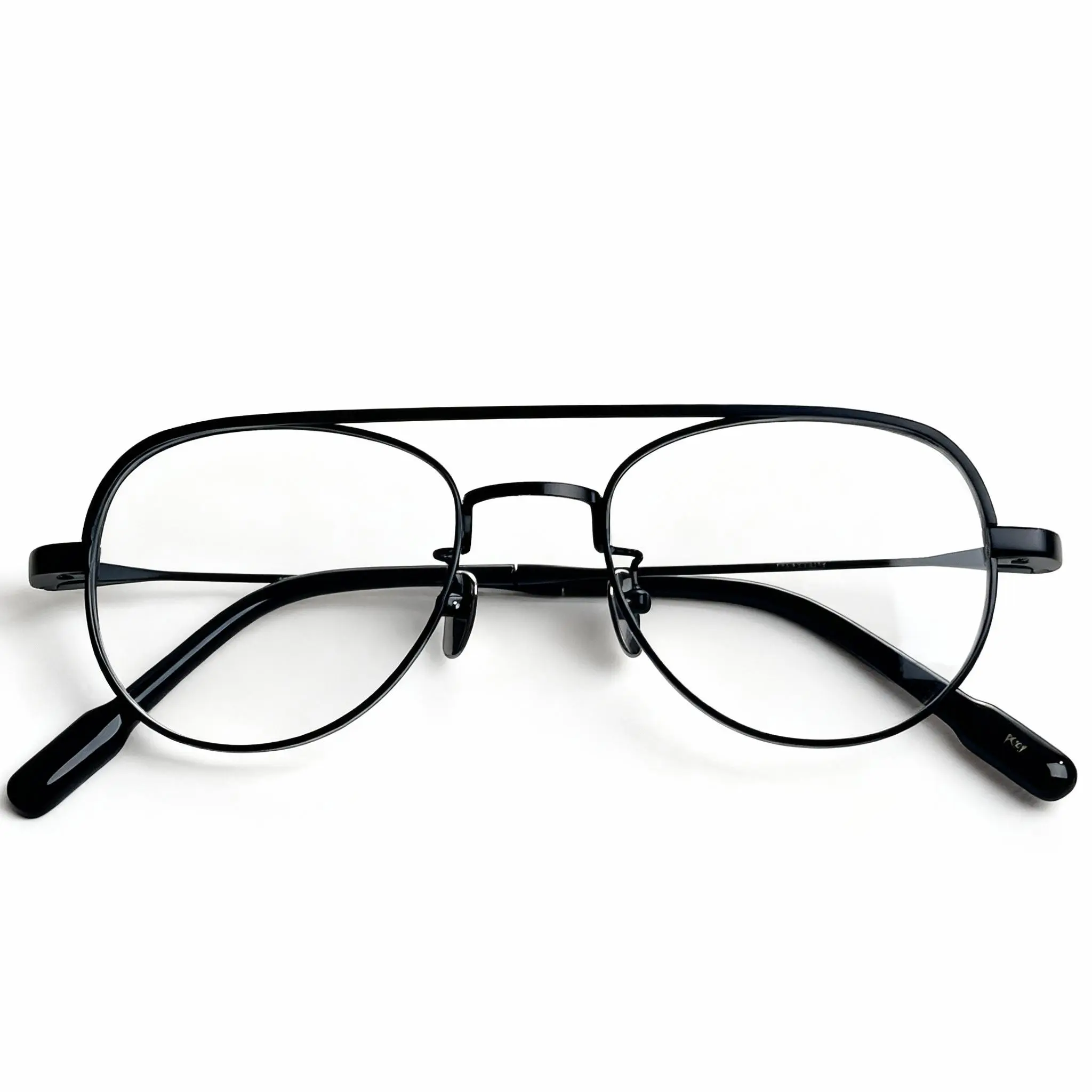 FIANPOR Pure Titanium Double Bridge Slim Frame Aviator Glasses