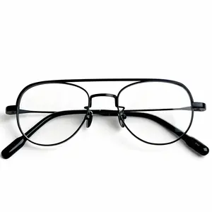 FIANPOR Pure Titanium Double Bridge Slim Frame Aviator Glasses