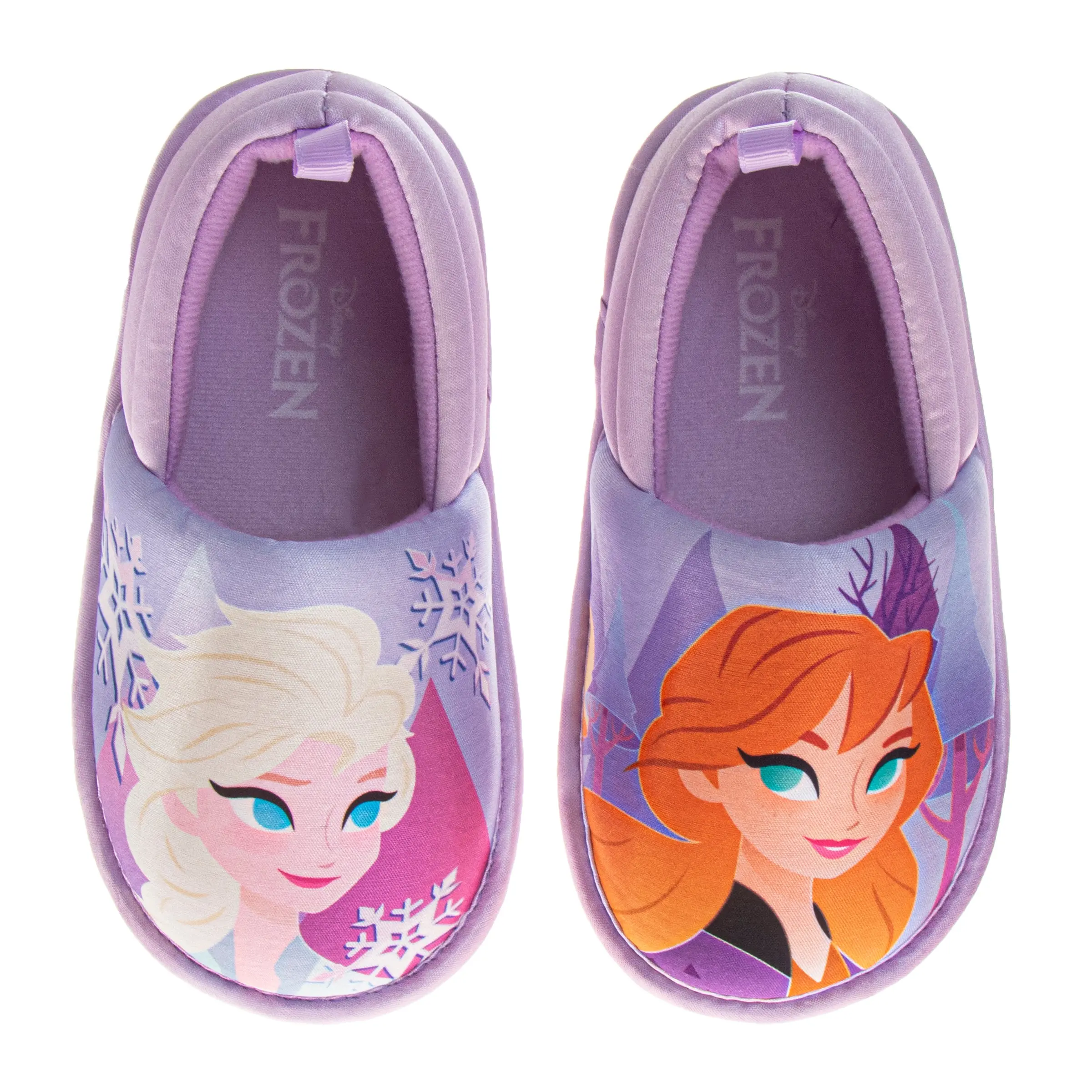 Frozen Girls Slippers  Anna and Elsa Plush Warm Soft Aline Comfy Lightweight House Shoes (5-10 toddler)