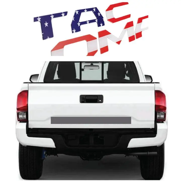 3D Raised USA Flag Tailgate Replacement Letters, Automotive Vehicle Accessory, Car Exterior Stickers for 2016-2023 Toyota Tacoma