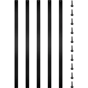 VEVOR Staircase Metal Balusters, 38x 1 Flat Aluminum Alloy Decorative Banister Spindles, 72 Pack Deck Baluster with Screws, Classic Hollow Deck Railing Satin Black Powder Coated for PorchVEVOR Super Brand Day