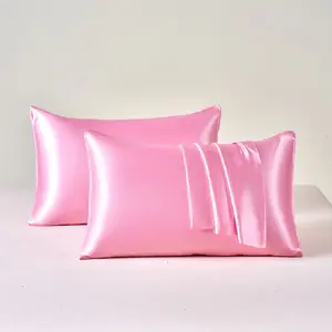 Mulberry Satin Silk Pillowcase,Ultra Smooth and Soft Breathable Cooling Silk Silk Pillowcase,Wrinkle-Free, Smooth and Cooling Pillow Covers Better for Hair and Skin, Gifts for Women Men(Pillow insert not included)
