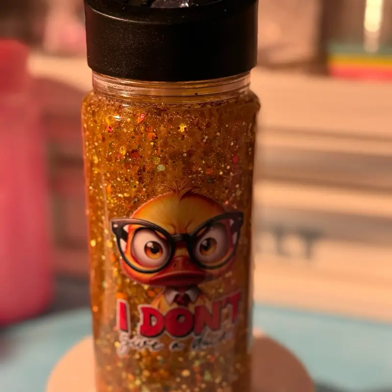 10oz Glitter Bottle with Fun Character Design - Perfect for Everyday Use & Unique Gift Ideas
