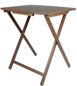 Indoor Oversized Single Folding Tray Table, Espresso, 26" x 23.6" x 17.7"