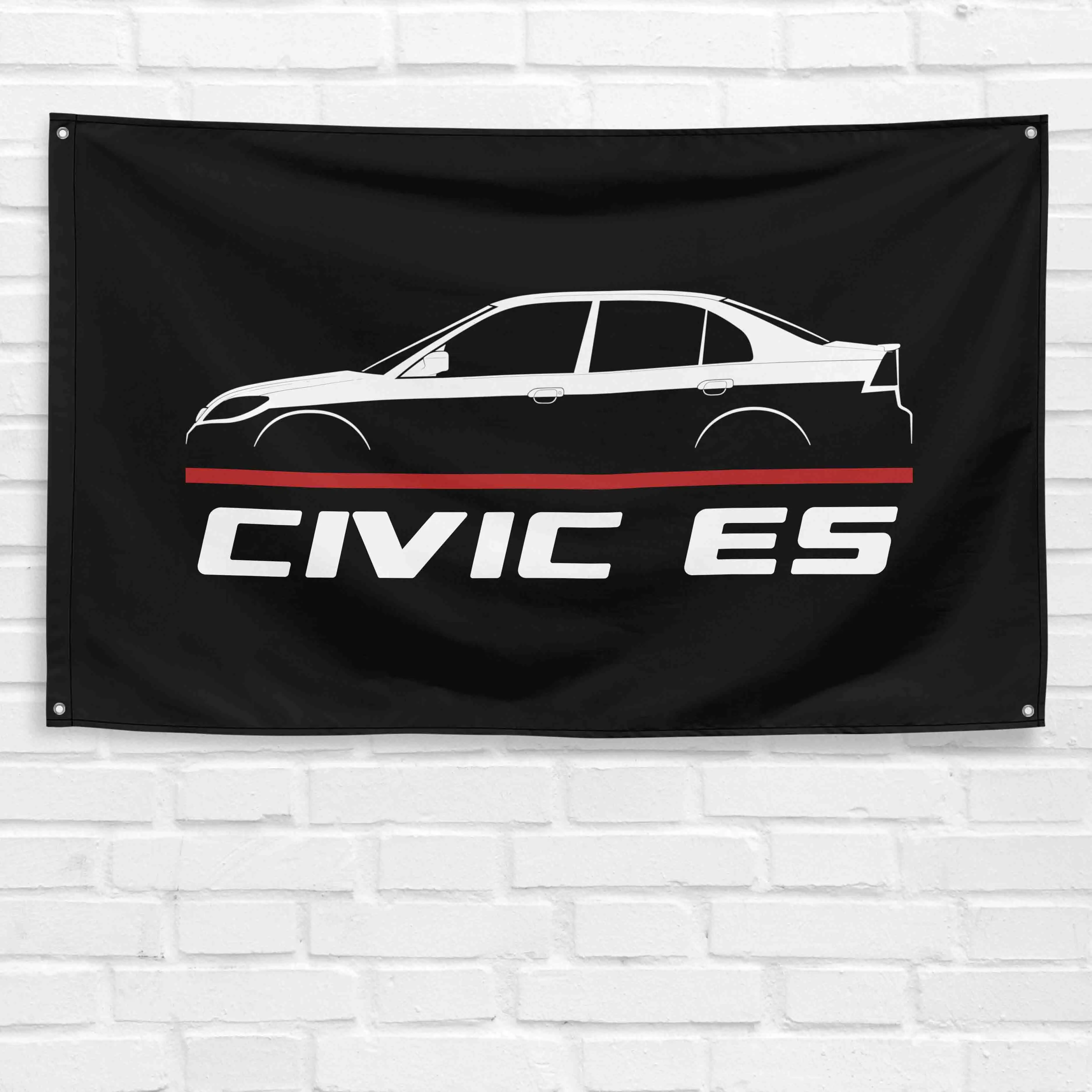 Polyester Grommeted Synthetic Civic ES 2001-2005 3x5 ft Hanging Banner, Lightweight Bold Colors Car Enthusiast Accessory, Garage Wall Decor, Home Gift for Birthday Festive Supplies